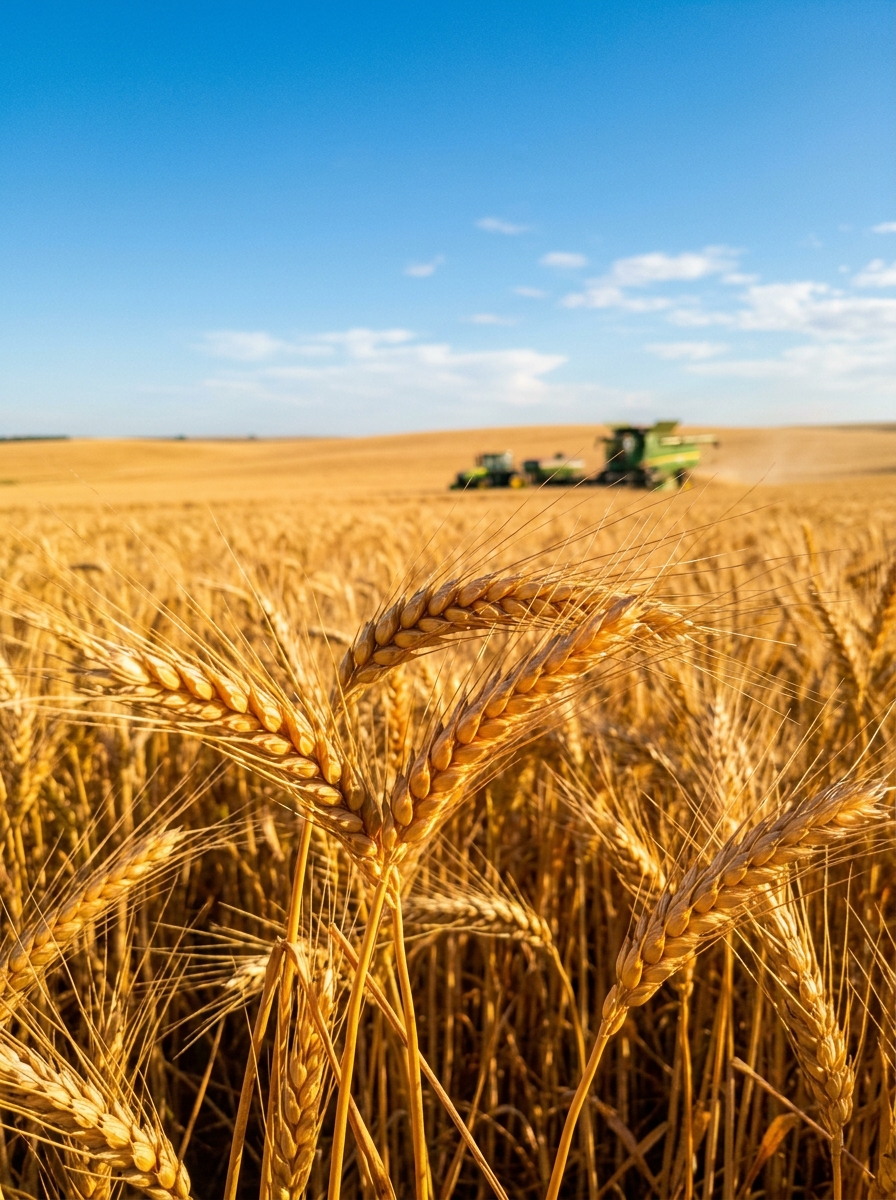Golden Wheat Field Harvest - Sunlit Grains
