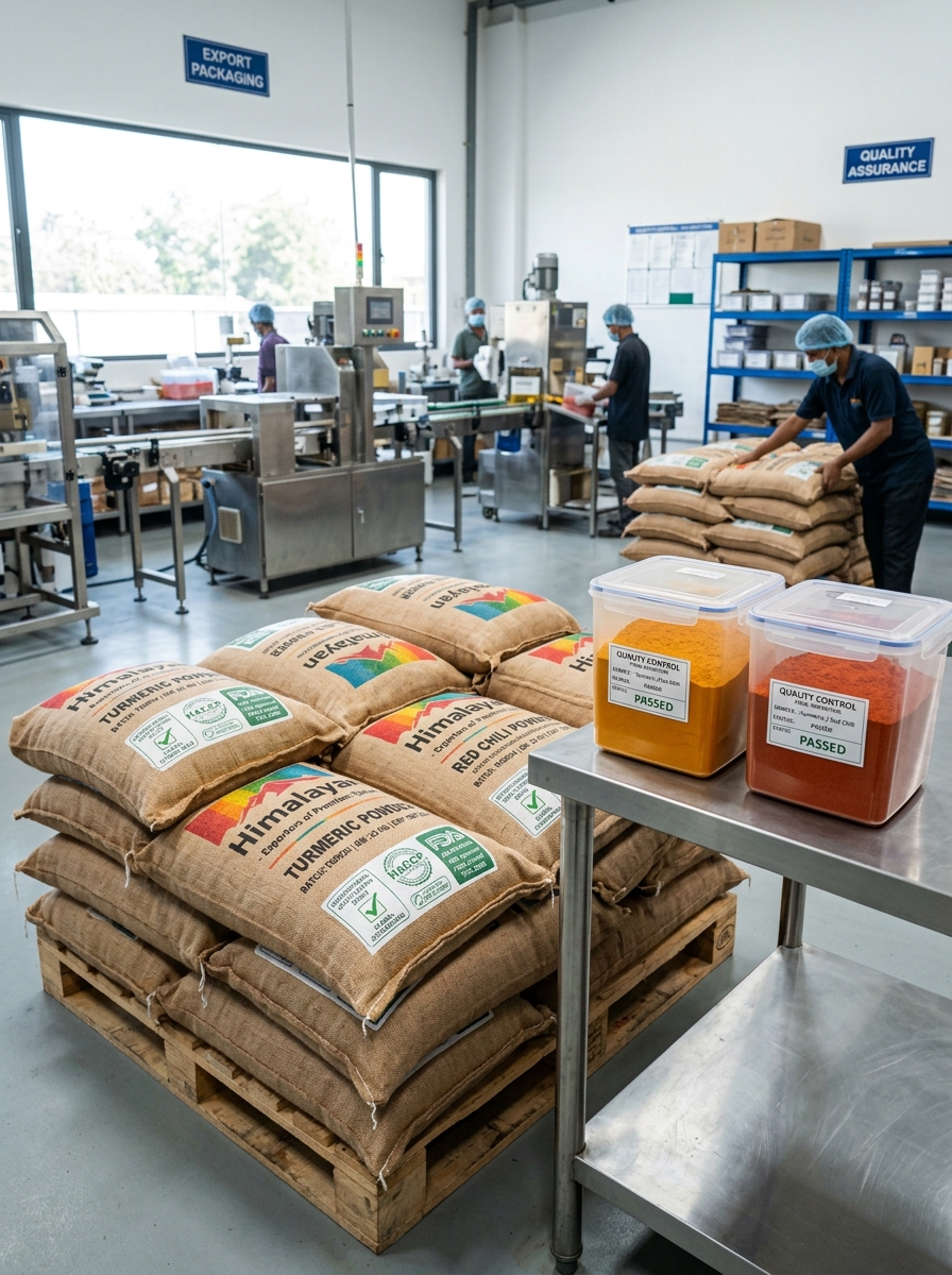 Bulk Export Spices Packaging & Quality Control Inspection