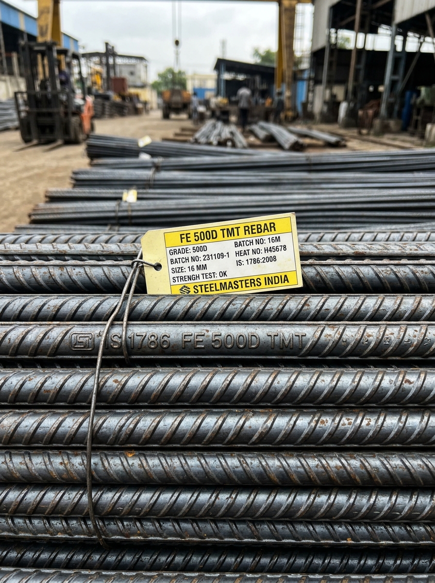 Certified Fe 500D TMT Rebar Ribbed Profile & Heat Tags
